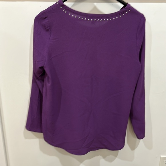 Michael Kors purple tunic blouse with silver stud details - Picture 5 of 5